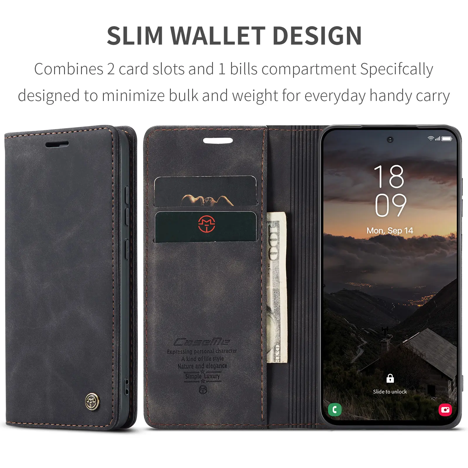 Slim Plånboksfodral Samsung Galaxy S26 Svart