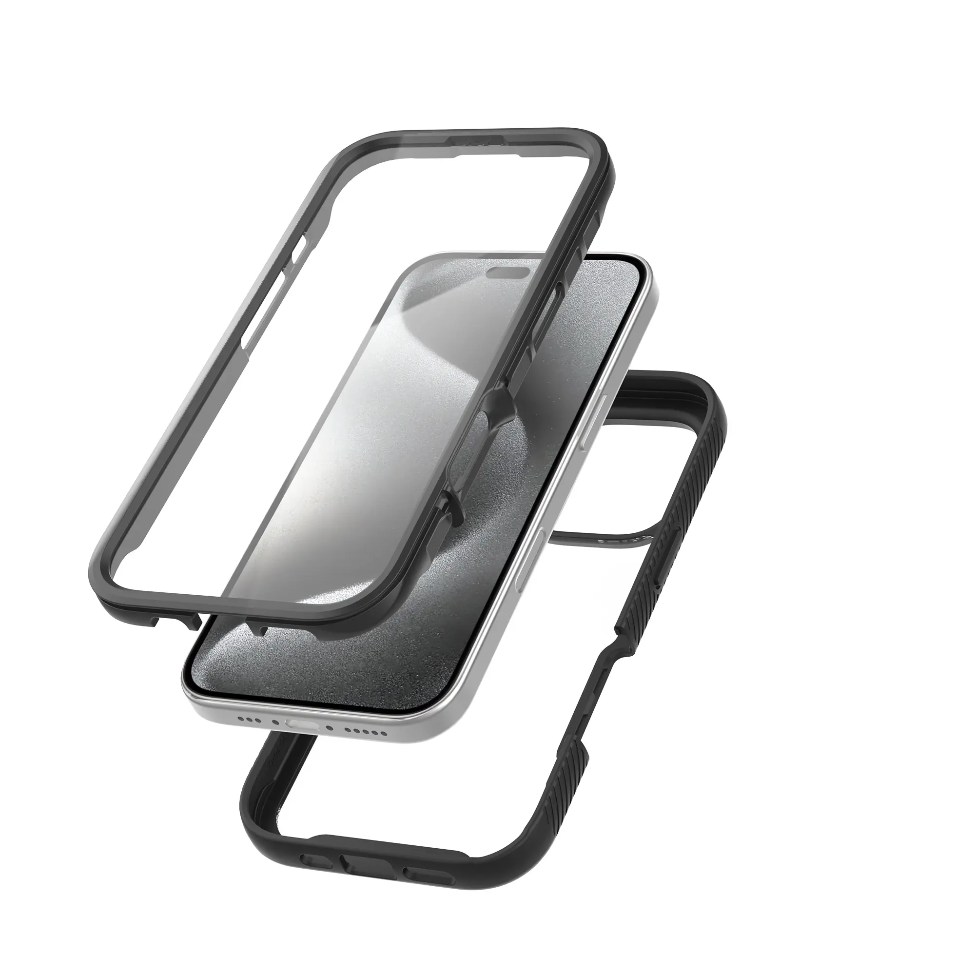 Full Protection Case iPhone 16 Pro Svart/transparent