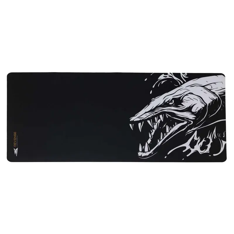 Revenge XL Gaming Musemåtte 750x350mm, Sort/hvid
