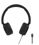 Sammenklappelige On-ear USB-C høretelefoner, Sort
