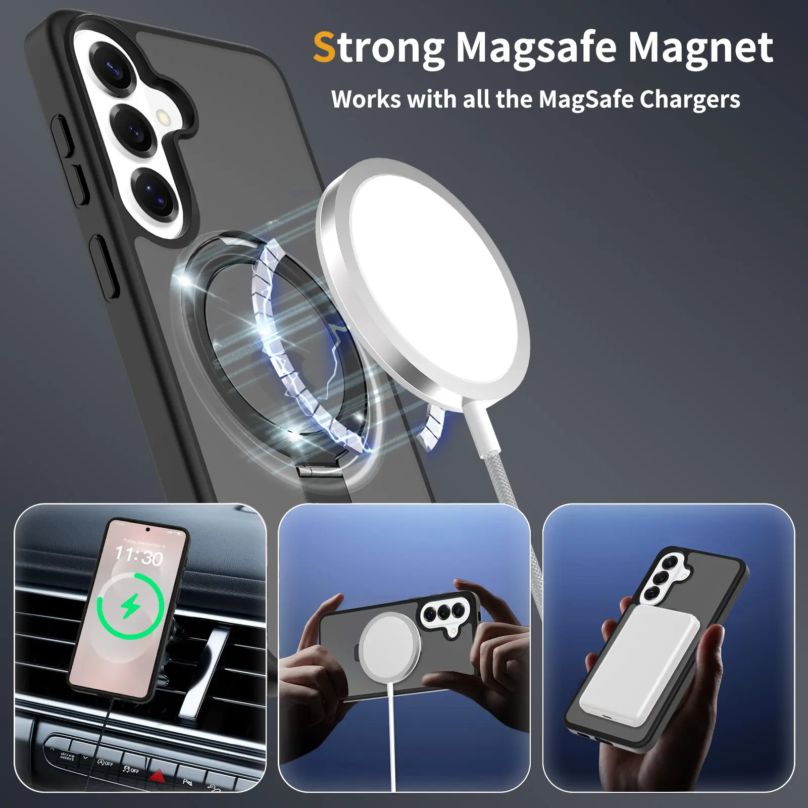 Hybridskal Magnetic Ring Samsung Galaxy S26 Plus Svart