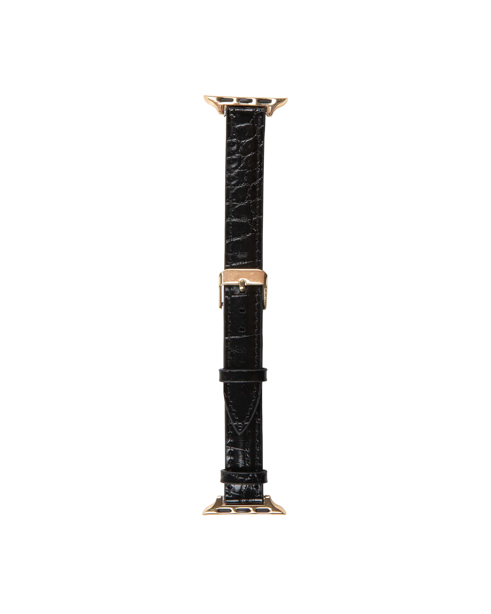 Apple Watch Series 8 45mm Elegant armbånd i vegansk skinn, Black Croco
