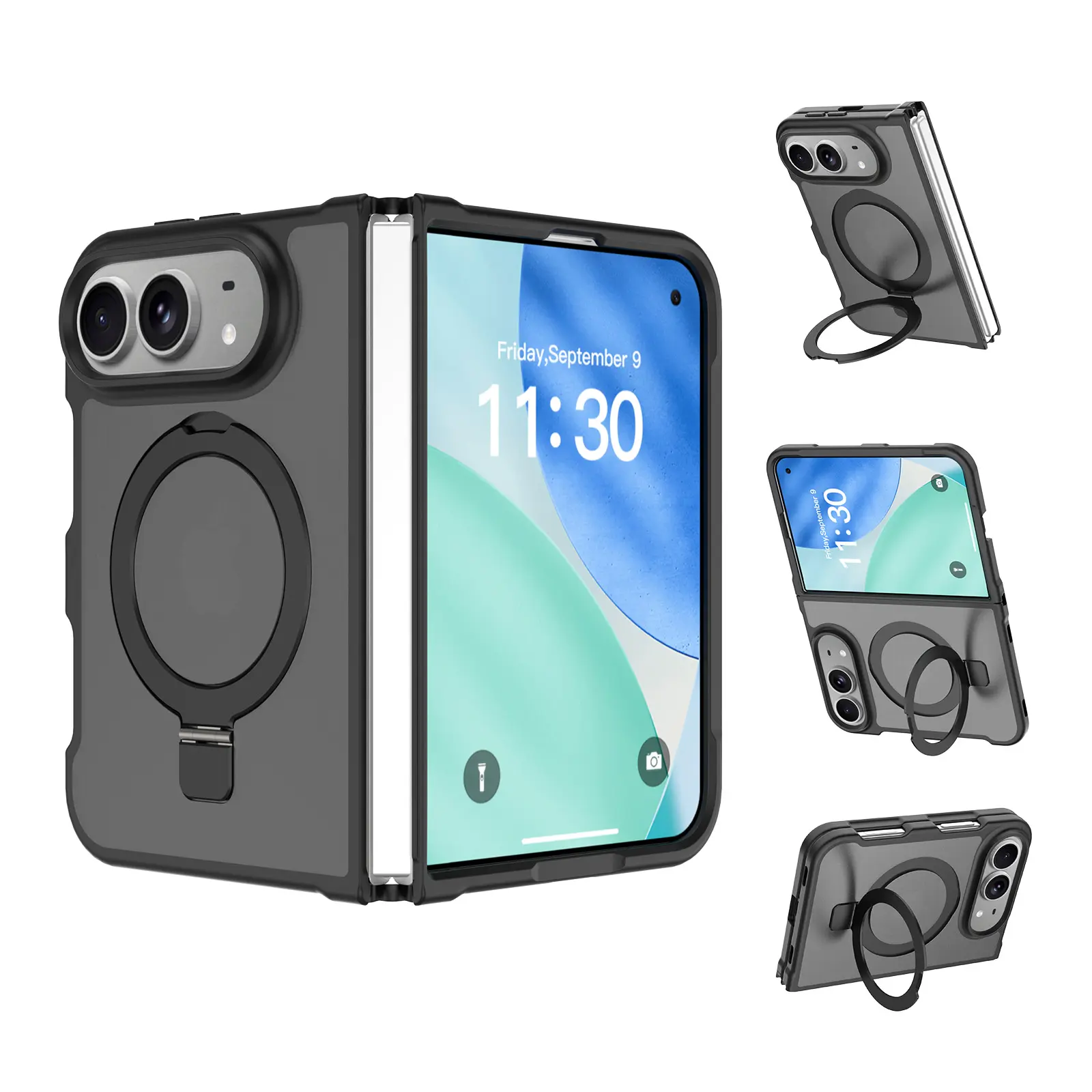 iPhone Ultra Magnetic hybridskal med ställfunktion, Svart
