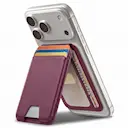 HaloLock MagSafe kortholder med stativ, Deep Burgundy
