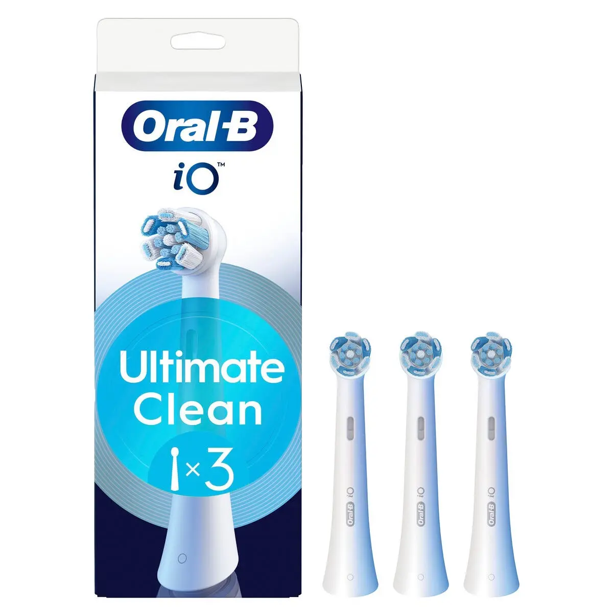 iO Ultimate clean borsthuvuden 3-pack, Vit