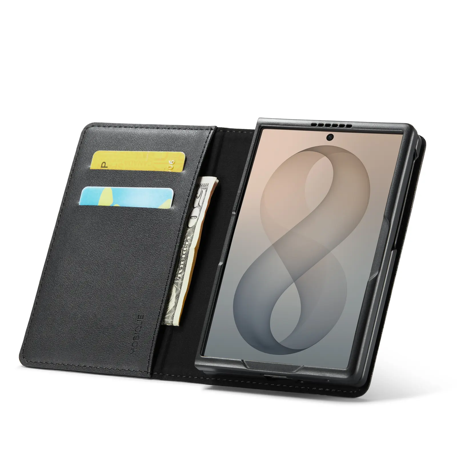 Äkta Läderfodral Samsung Galaxy Z Fold 8 Svart