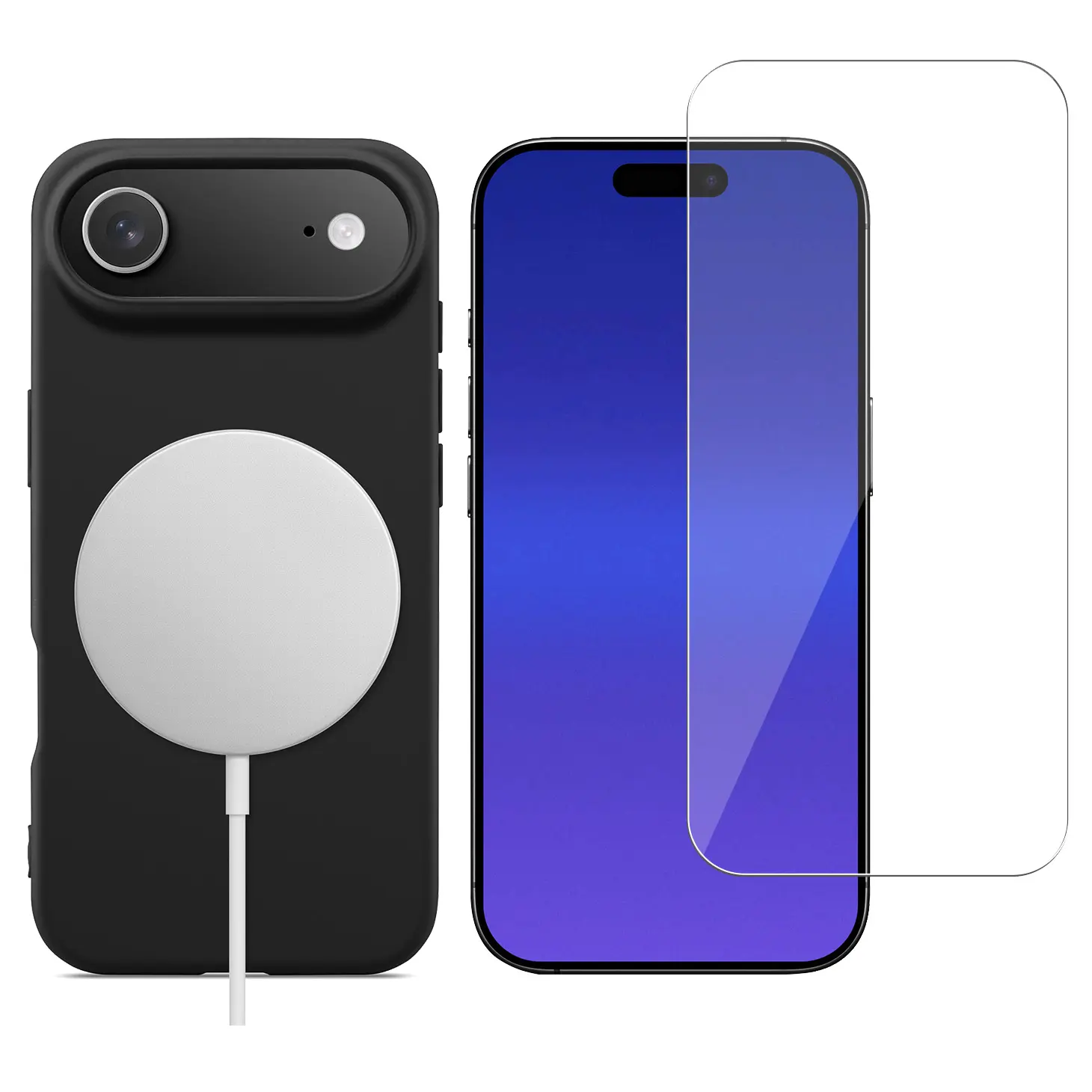 iPhone Air Kit TPU-cover MagSafe og skærmbeskyttelse i glas Sort