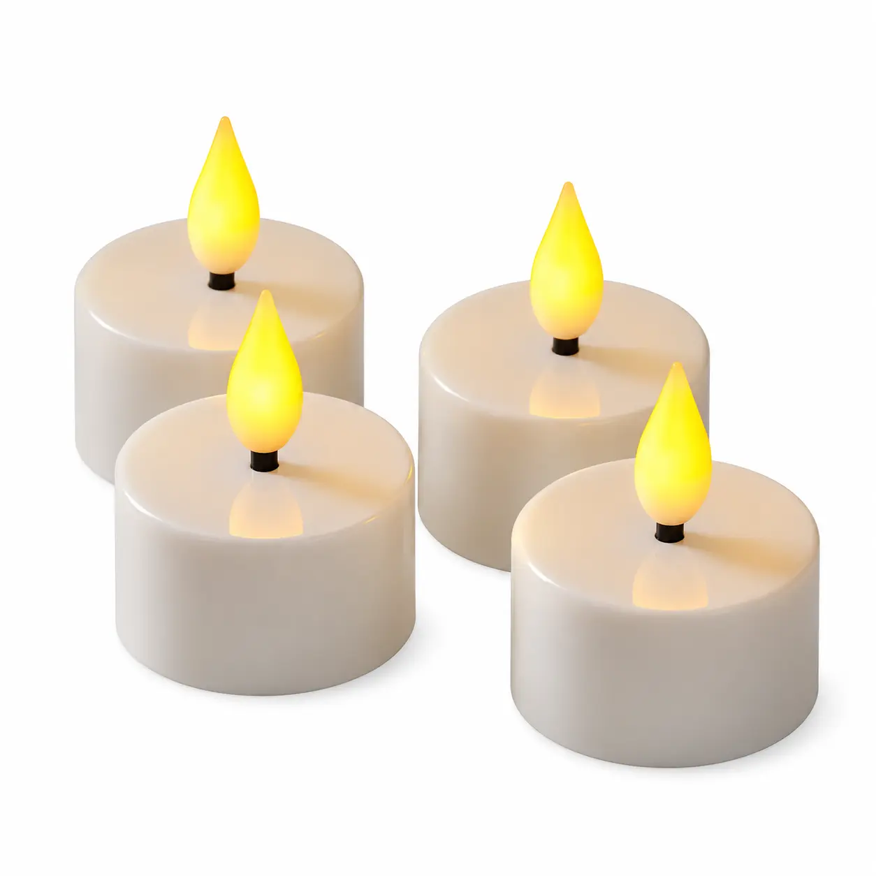 Oppladbare LED-telys (4-pack), Hvit