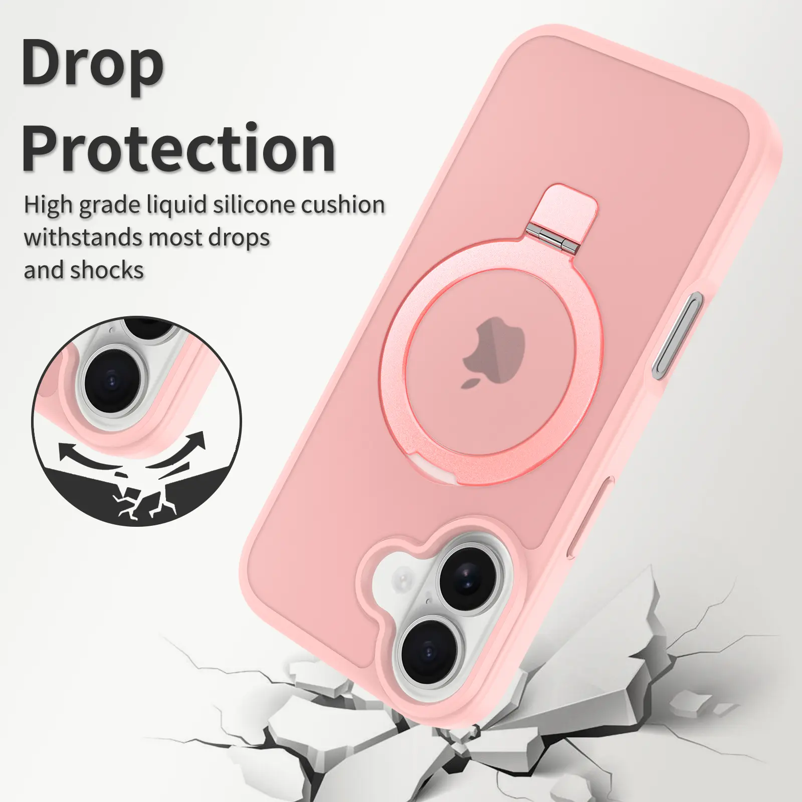 Hybridskal Magnetic Ring iPhone 17 Rosa