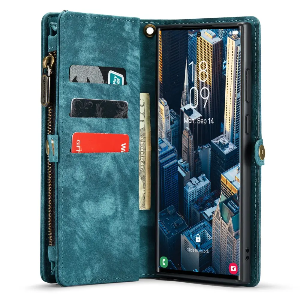 Multi-slot Plånboksfodral Samsung Galaxy S23 Ultra Blå