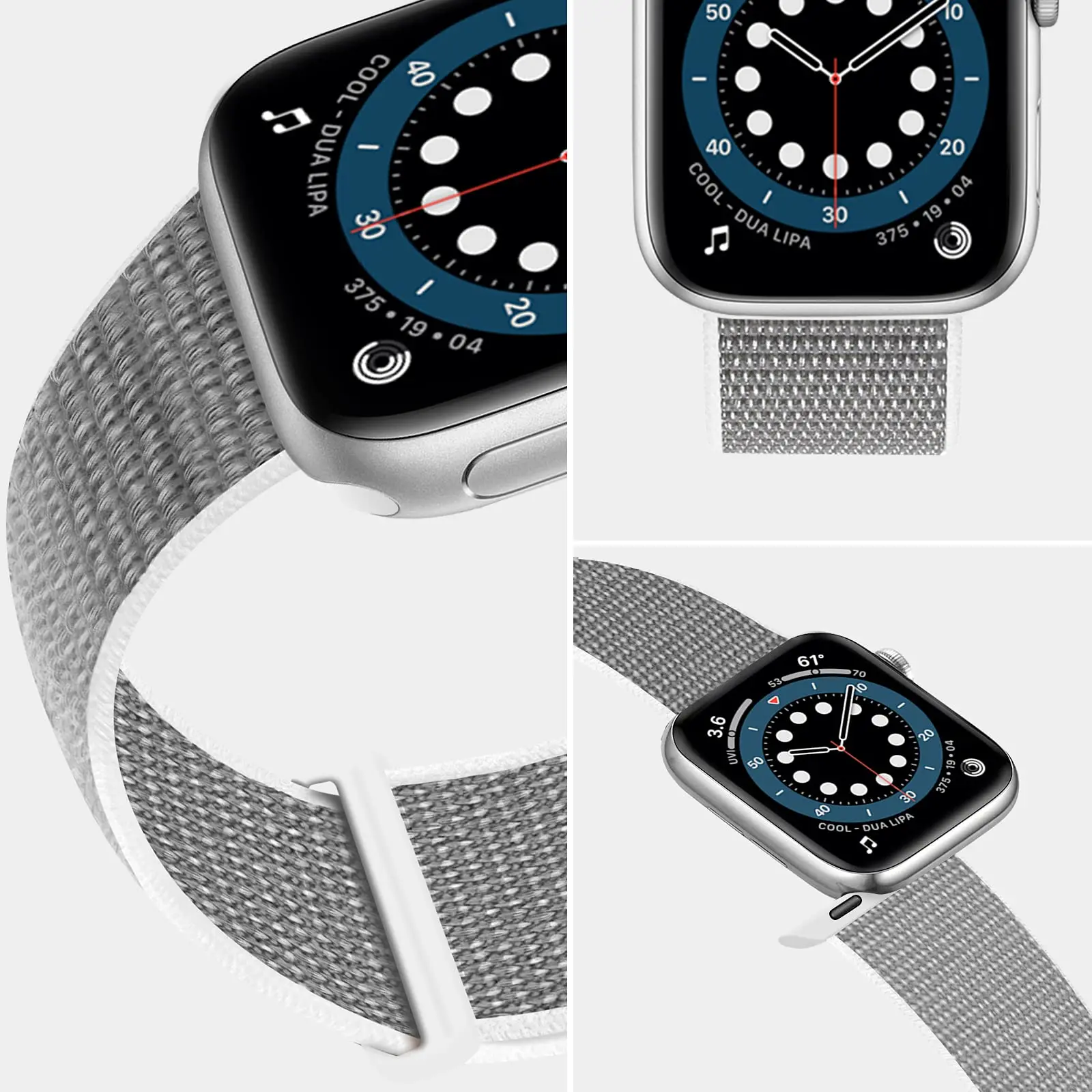 Nylonarmband Apple Watch Series 12 43mm Grå