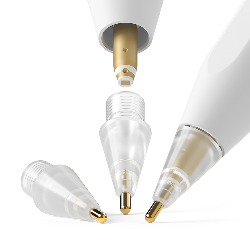 Ringke Apple Pencil Spiss Metal Tip (3-pakning), Hvit