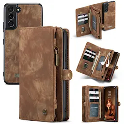 Multi-slot Suojakotelo Samsung Galaxy S22 Ruskea