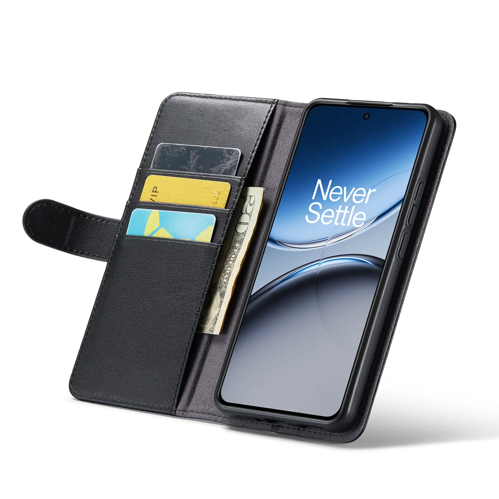 Äkta Läderfodral  OnePlus Nord 4 Svart