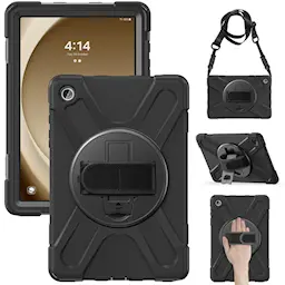 Samsung Galaxy Tab A9 Plus Kestävä hybridisuojakuori olkanauhalla Musta