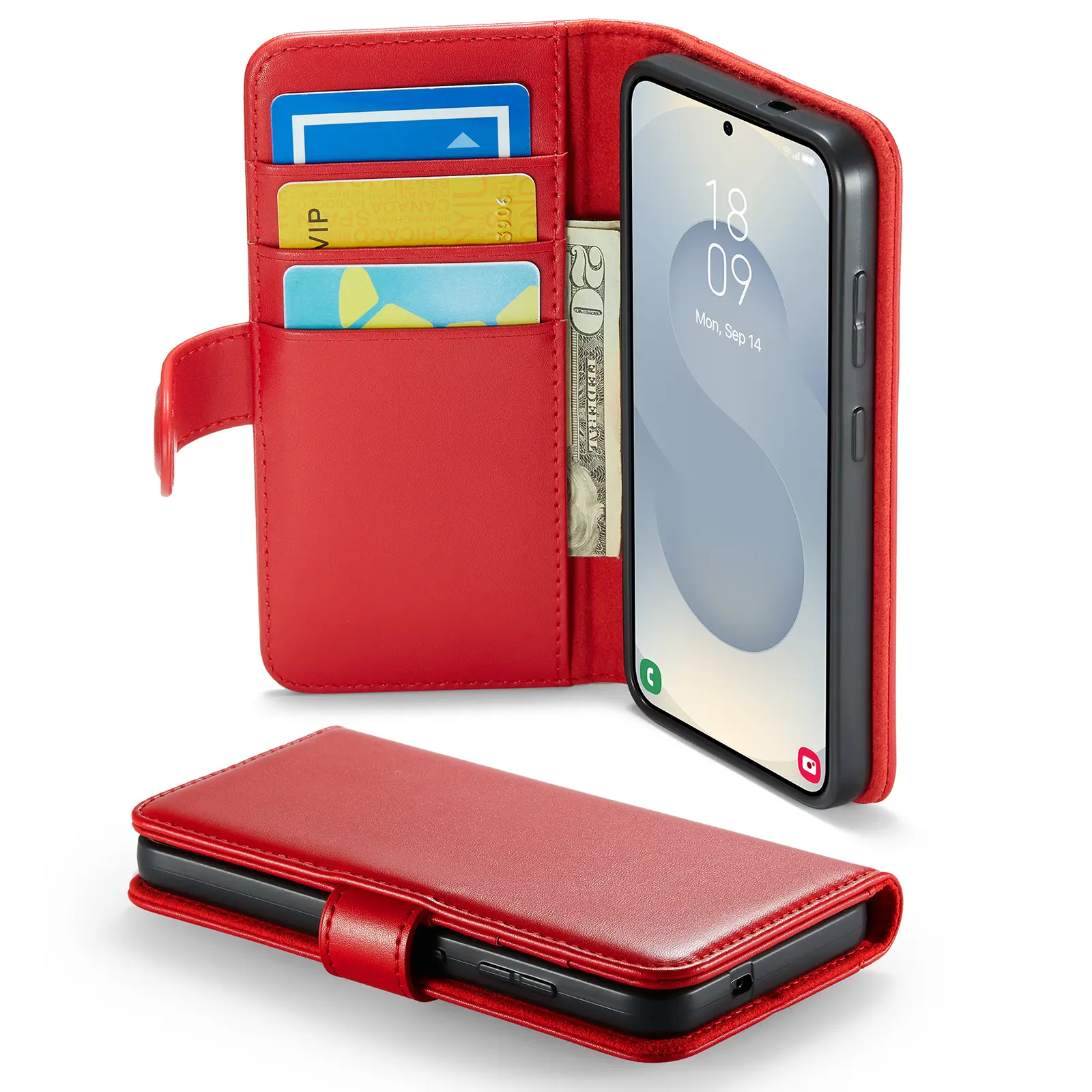 Ægte Læderetui Samsung Galaxy S25 Rød