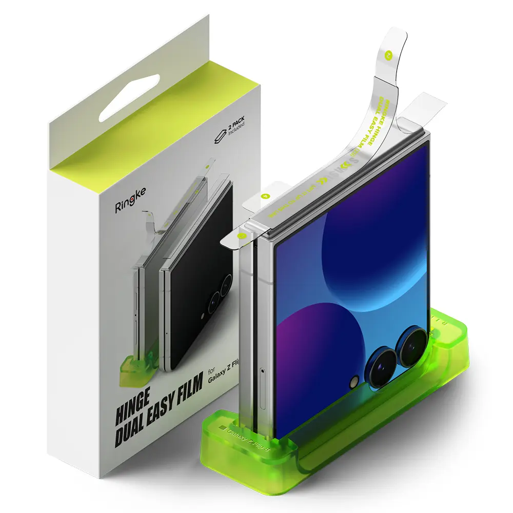 Samsung Galaxy Z Flip 8 Hinge beskyttelsesfilm med installationsramme - Dual Easy (2-pak)