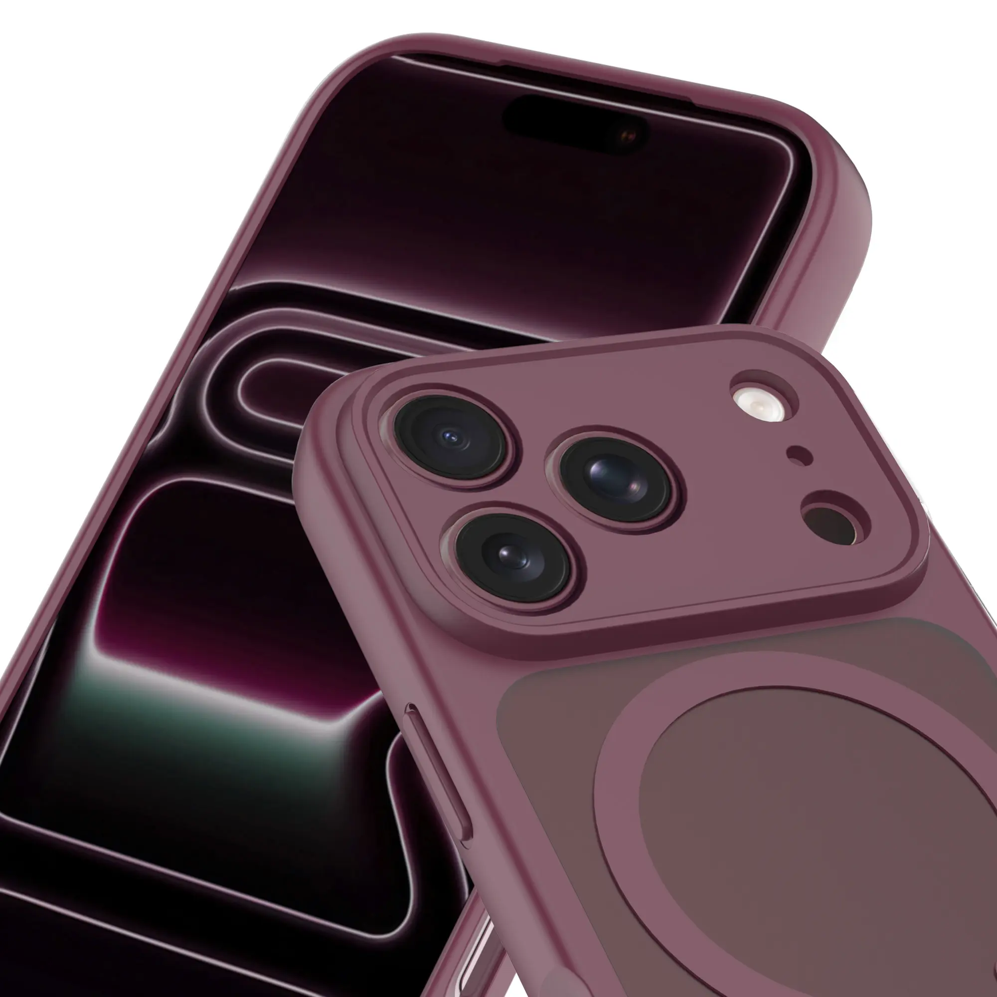 Magnetic Hybrid Skal iPhone 18 Pro Max Dark Cherry