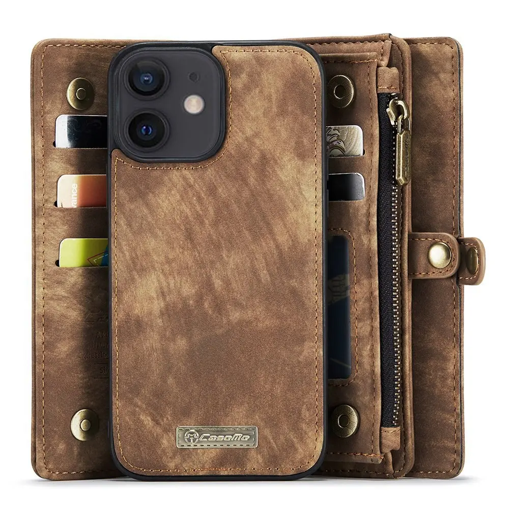 Multi-slot Plånboksfodral iPhone 12/iPhone 12 Pro Brun