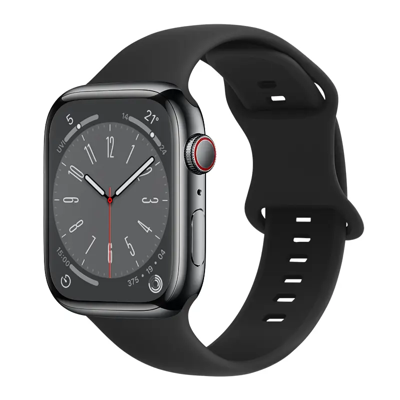 Rem af silikone til Apple Watch Series 7 41mm Sort