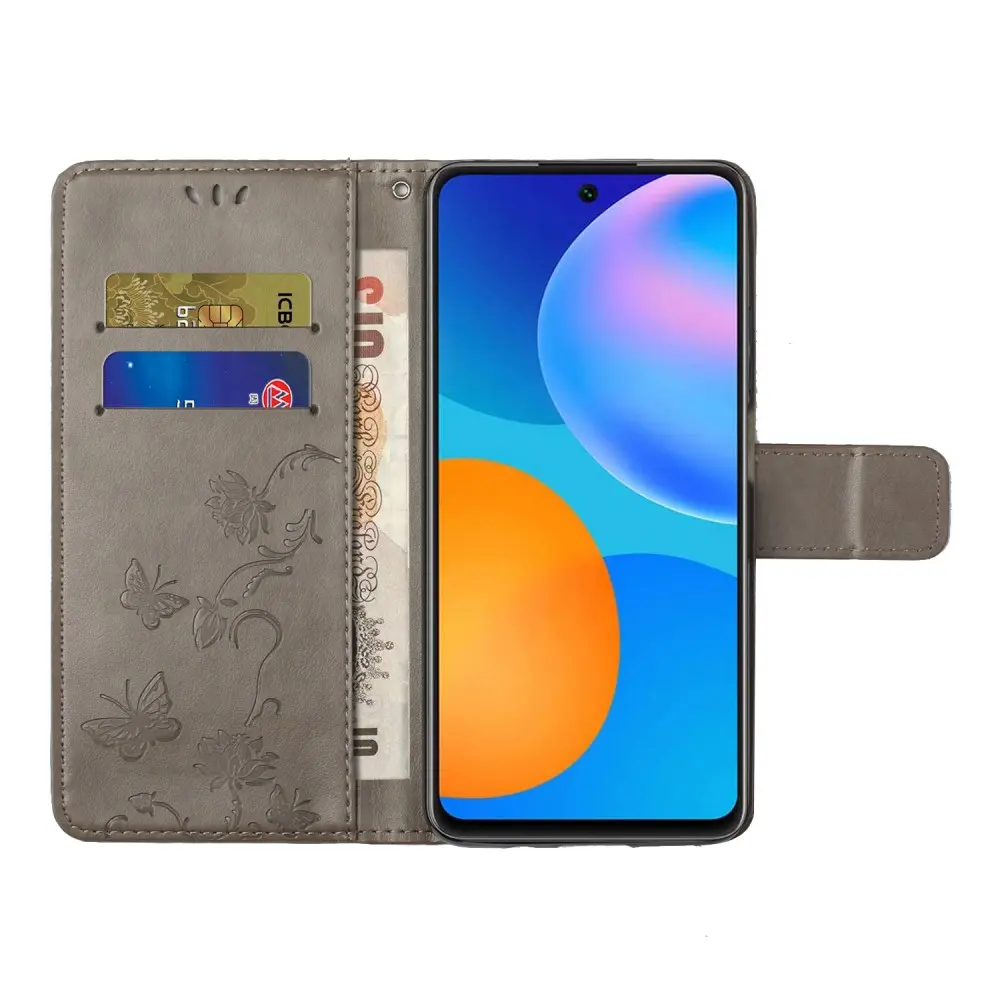 Läderfodral Fjärilar Samsung Galaxy A53 Grå