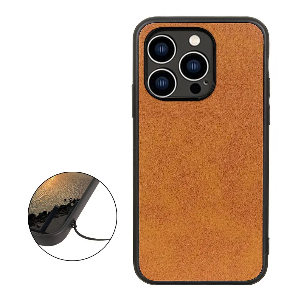 Läderskal iPhone 15 Pro Max brun