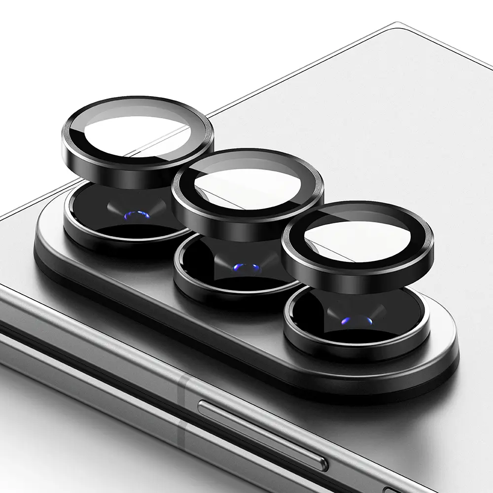 Samsung Galaxy Z Fold 8 Ultra 2-pak linsebeskyttere med aluminiumsramme, Sort