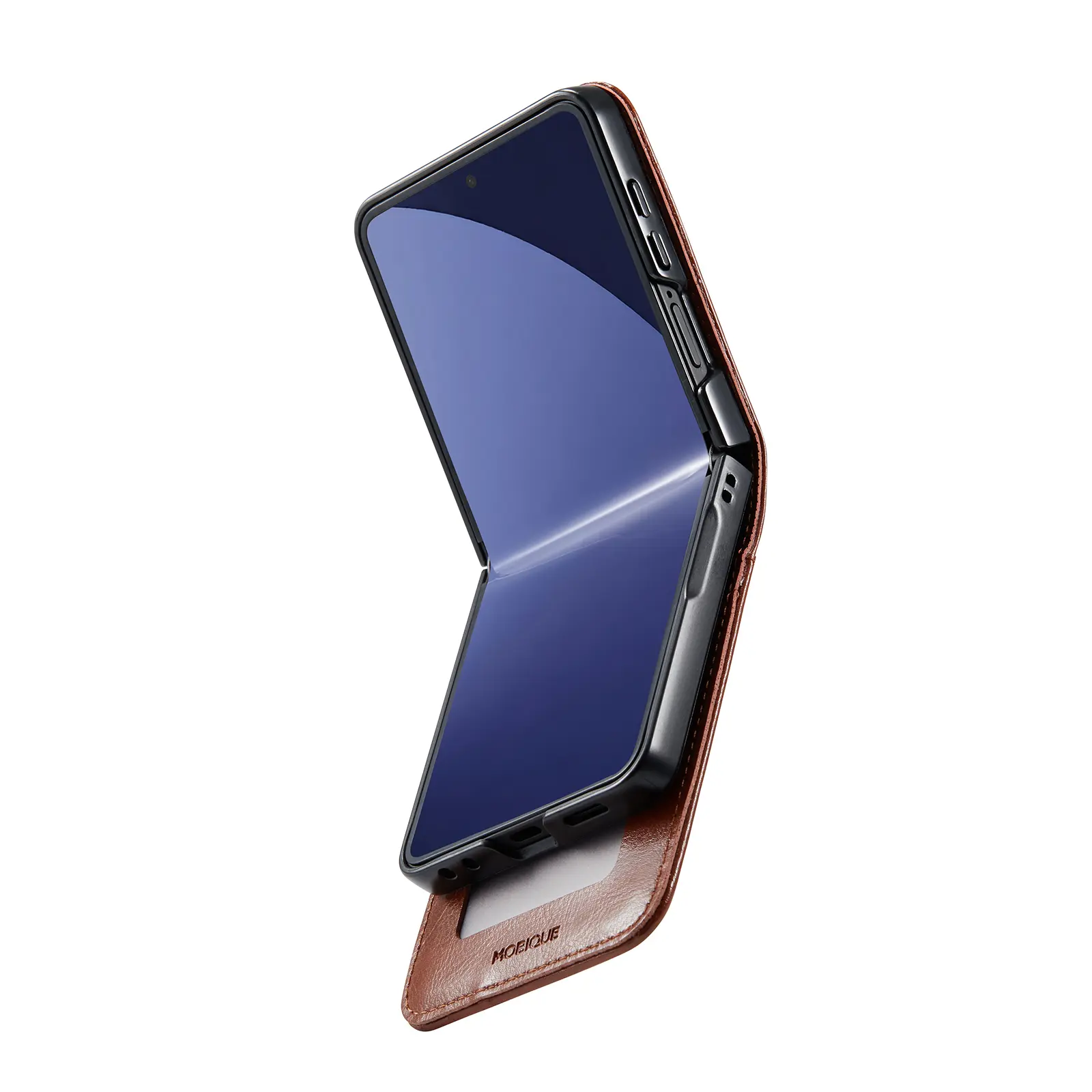 Äkta Läderfodral Samsung Galaxy Z Flip 8 Cognac