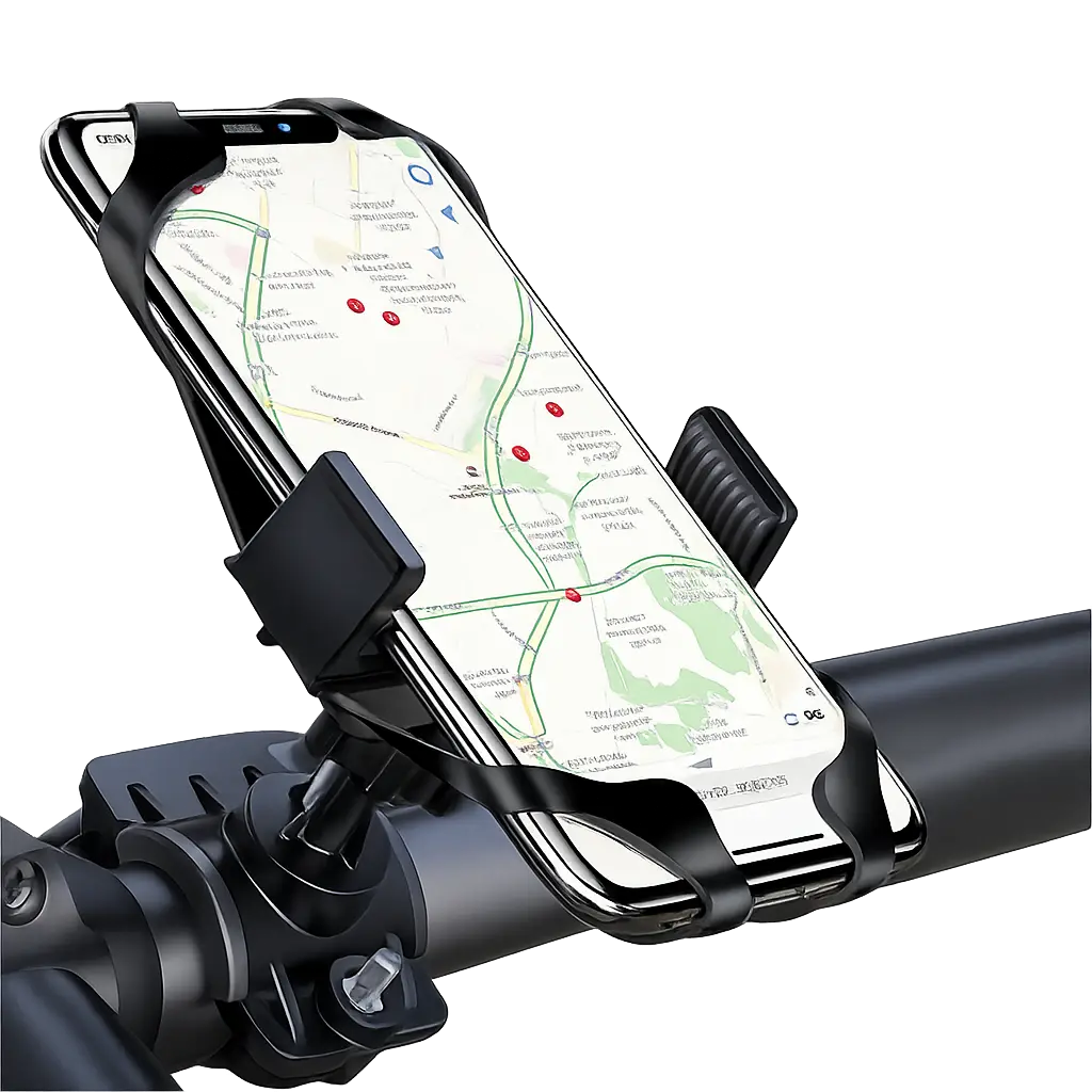 Mobilholder med silikonegreb til cykel sort