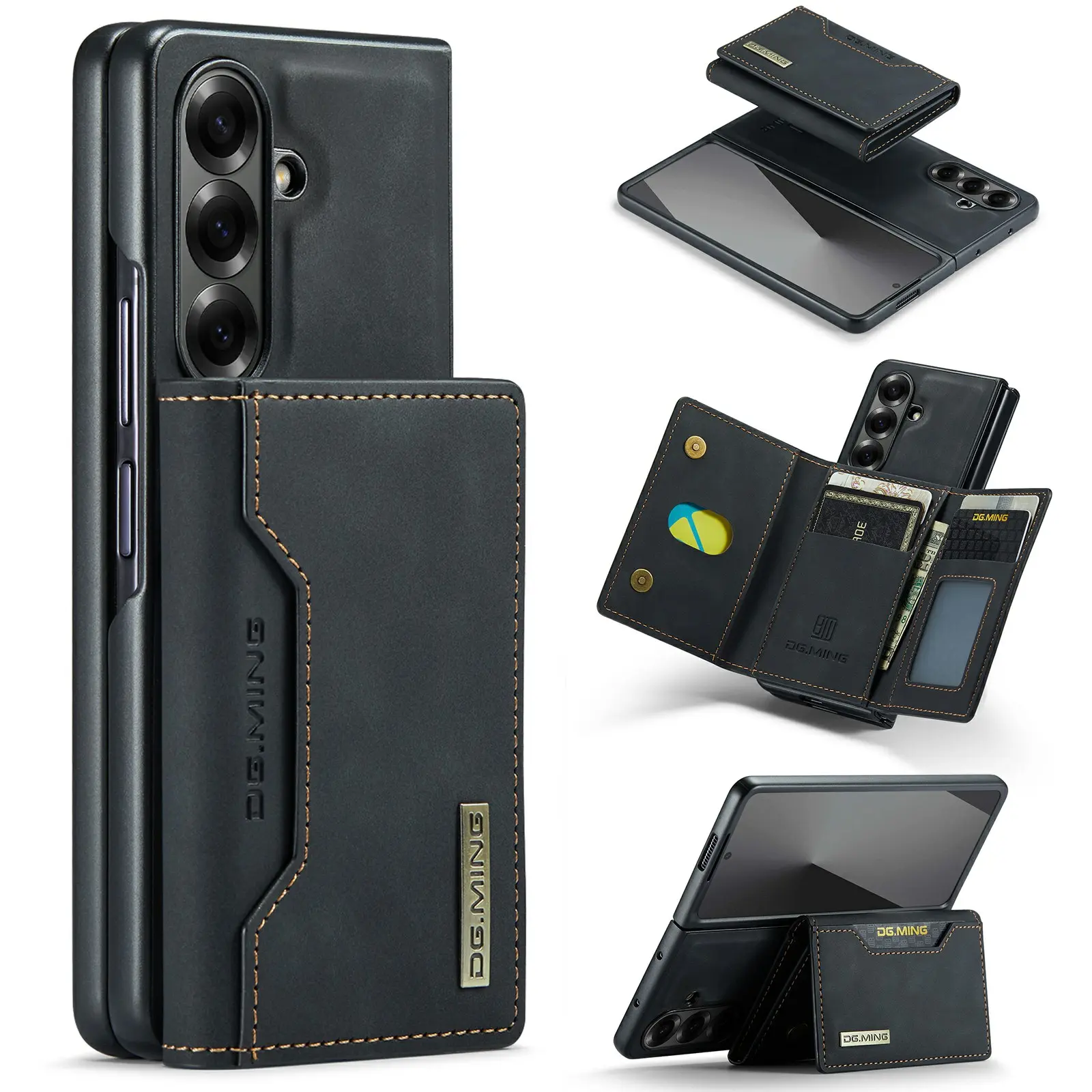 Magnetic Card Slot Case Samsung Galaxy Z Fold 7 Black