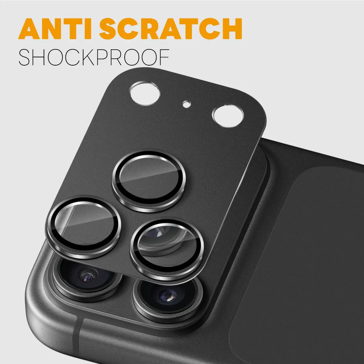 Kameraskydd Härdat Glas Metall iPhone 18 Pro Max Svart