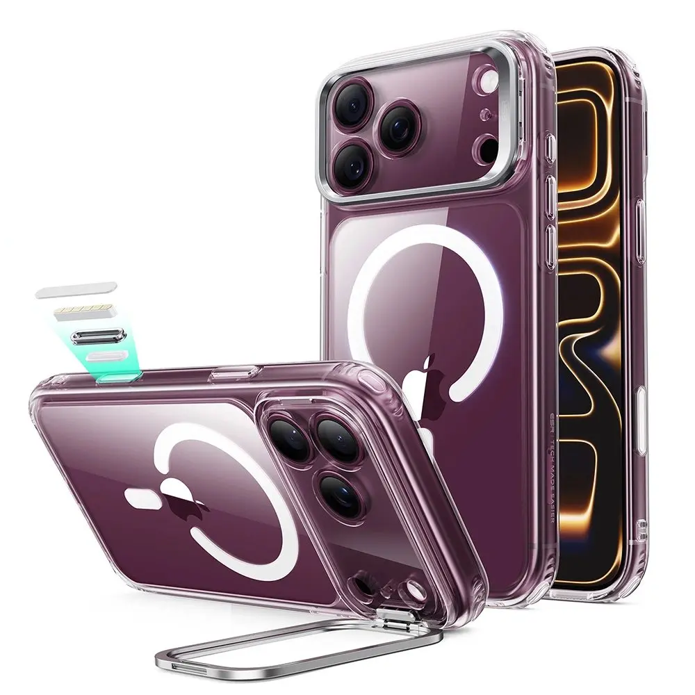 iPhone 18 Pro Classic hybridcover med MagSafe og kickstand, Gennemsigtig