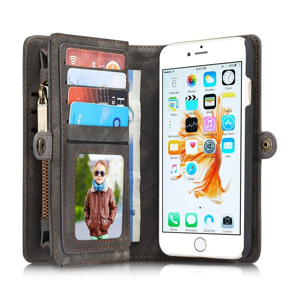 Multi-slot Plånboksfodral iPhone 6/6S Grå