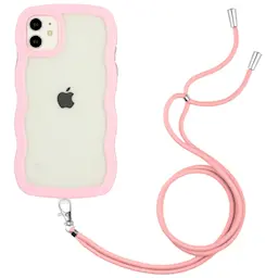 Wavy Edge Deksel Halskjede iPhone 11 lyserød