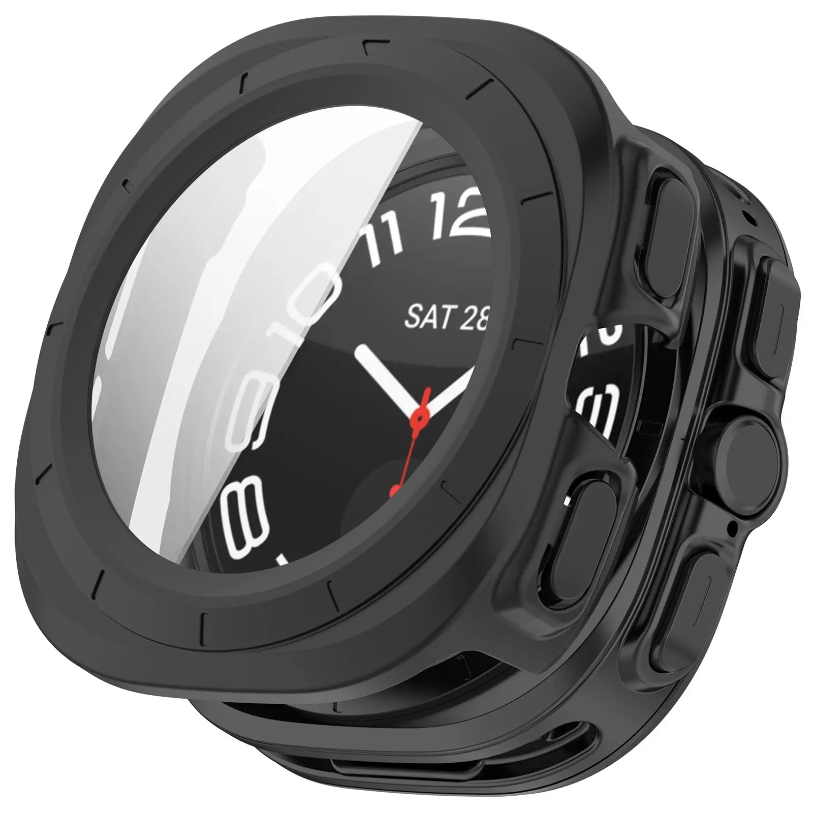Samsung Galaxy Watch Ultra 2 (2026) cover med indbygget skærmbeskytter, Sort