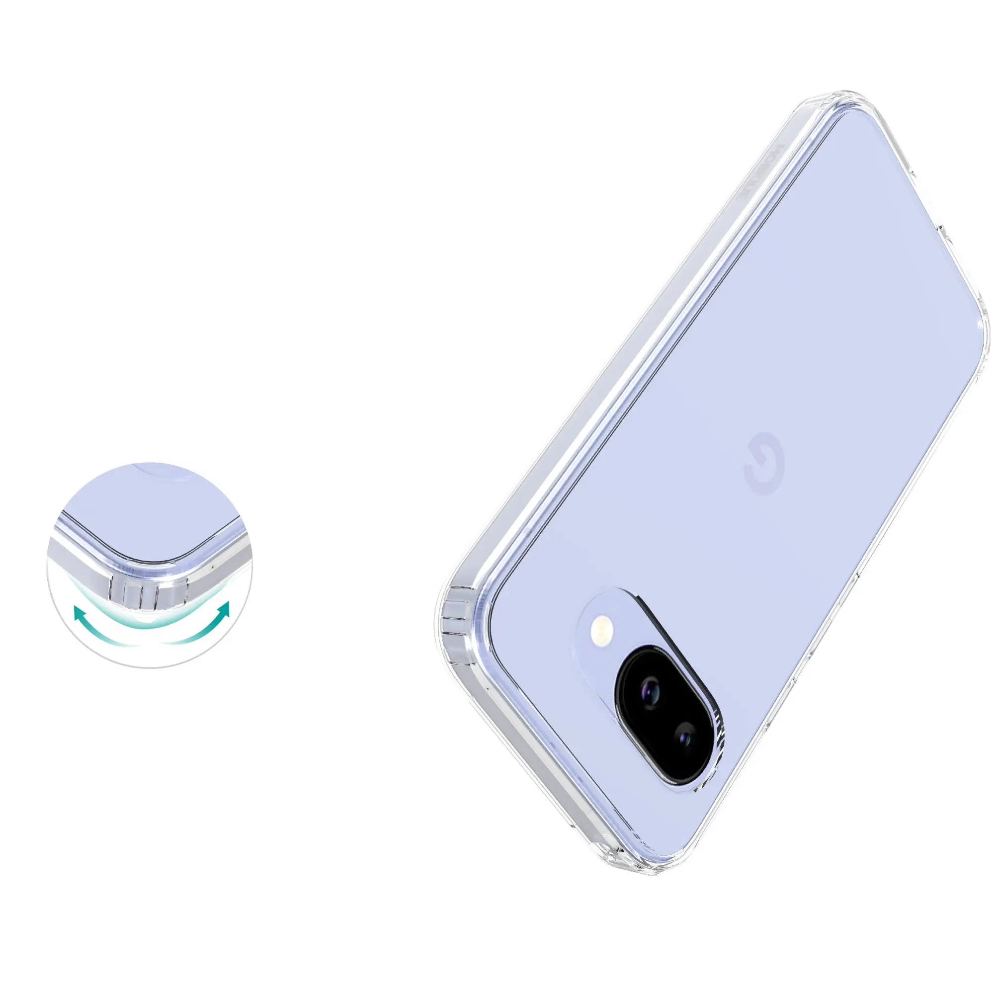 Hybridskal Google Pixel 9a Genomskinlig