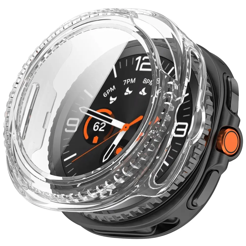 Samsung Galaxy Watch 8 Classic Heldækkende cover med indbygget skærmbeskytter, Gennemsigtig