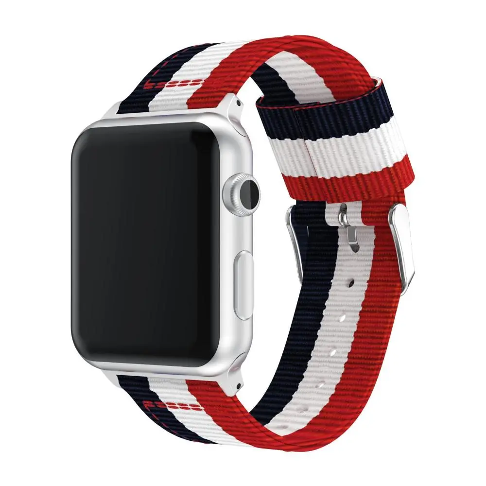 Apple Watch Ultra 49mm 2nd Gen Armbånd i nylon, blå/hvid/rød