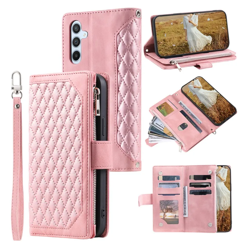 Lommebokveske Samsung Galaxy A55 Quilted Rosa