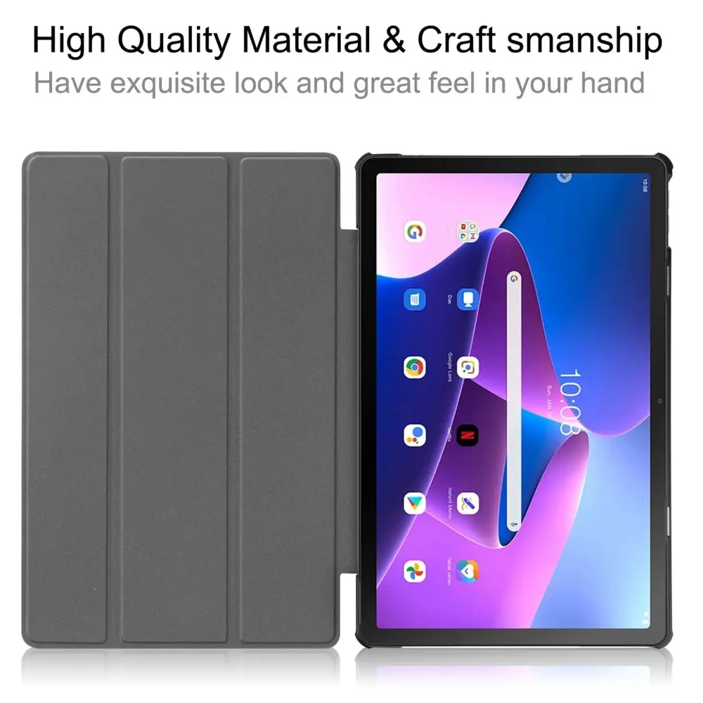 Fodral Tri-fold  Lenovo Tab M10 Plus (3rd gen) Svart