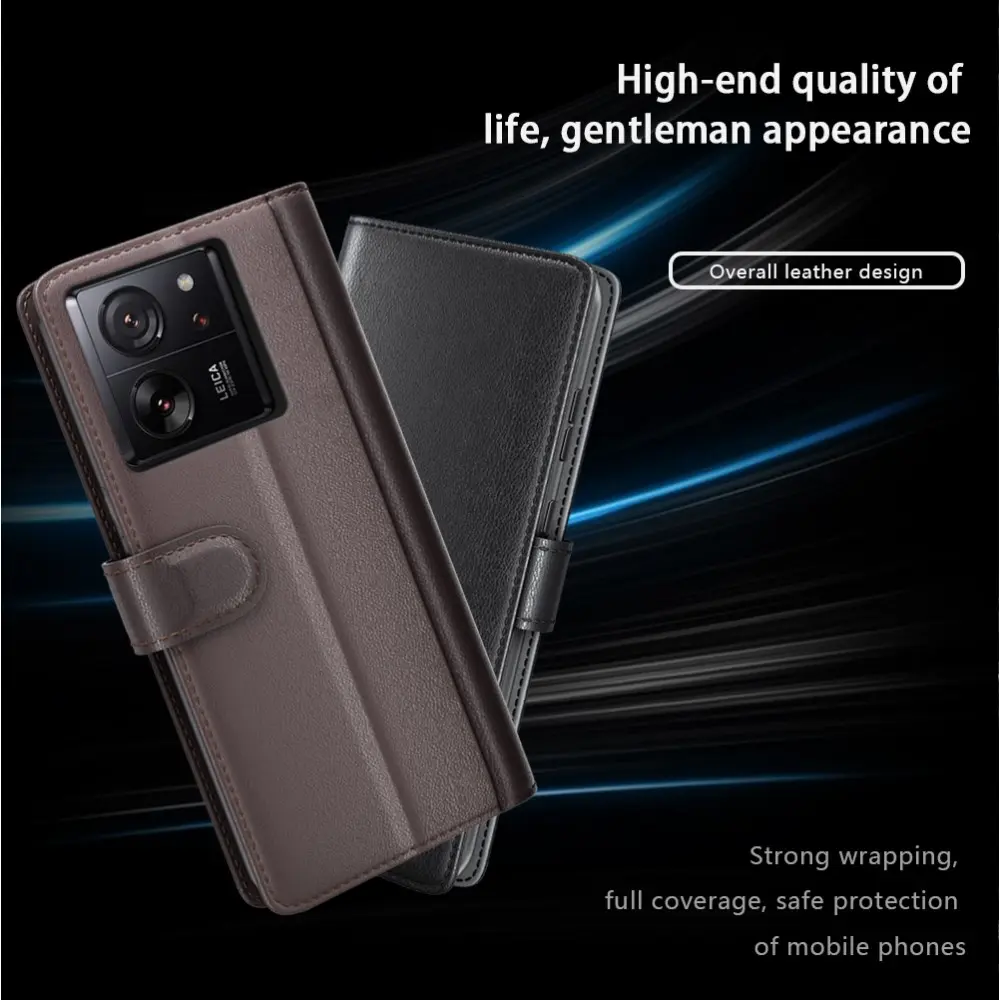 Äkta Läderfodral Xiaomi 13T Svart