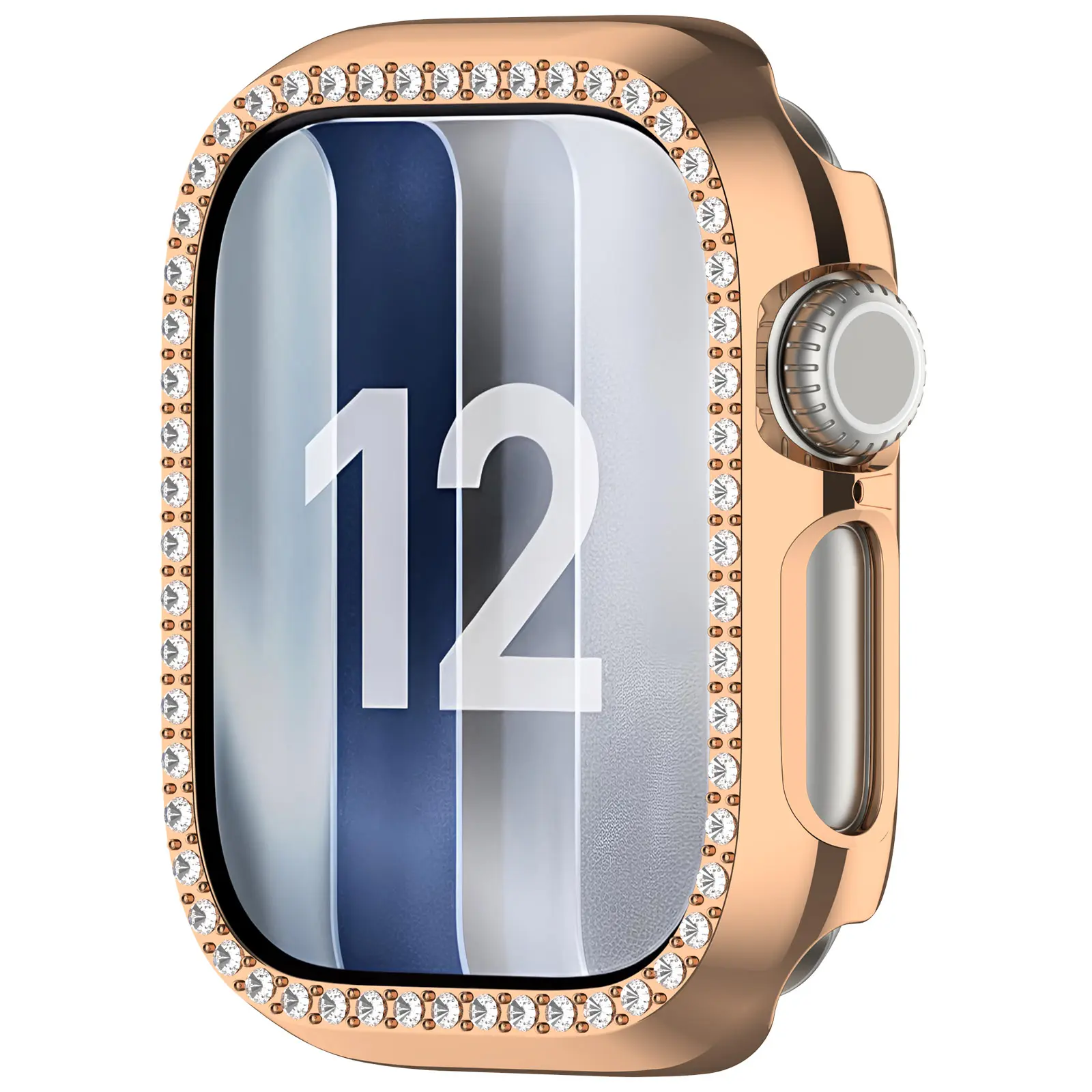 Rhinestone Skal Apple Watch Series 12 43mm Roséguld