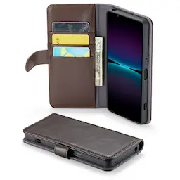 Sony Xperia 1 VI lompakkokotelo aidosta nahasta, Ruskea