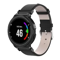 Læderrem Garmin Forerunner 235/Forerunner 735 XT Sort