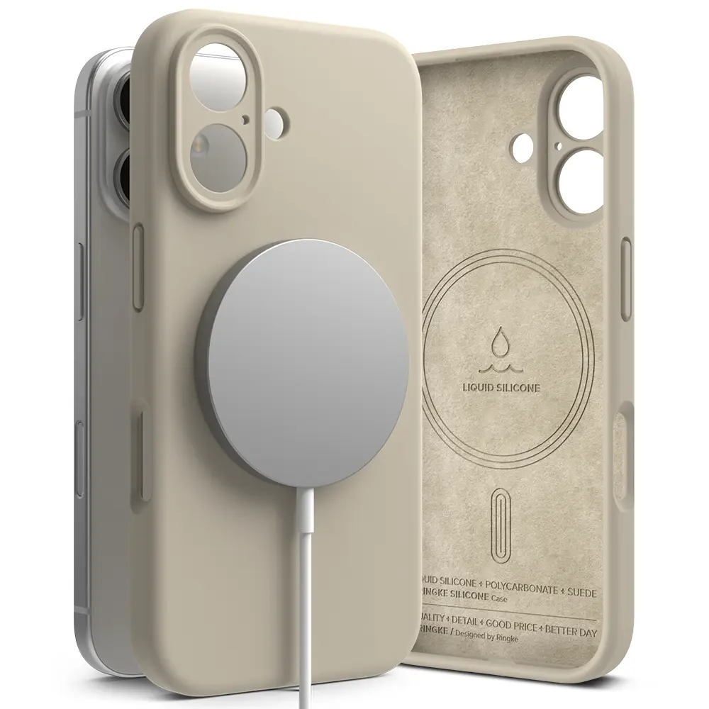 Silicone Magnetic Case iPhone 16 Stone