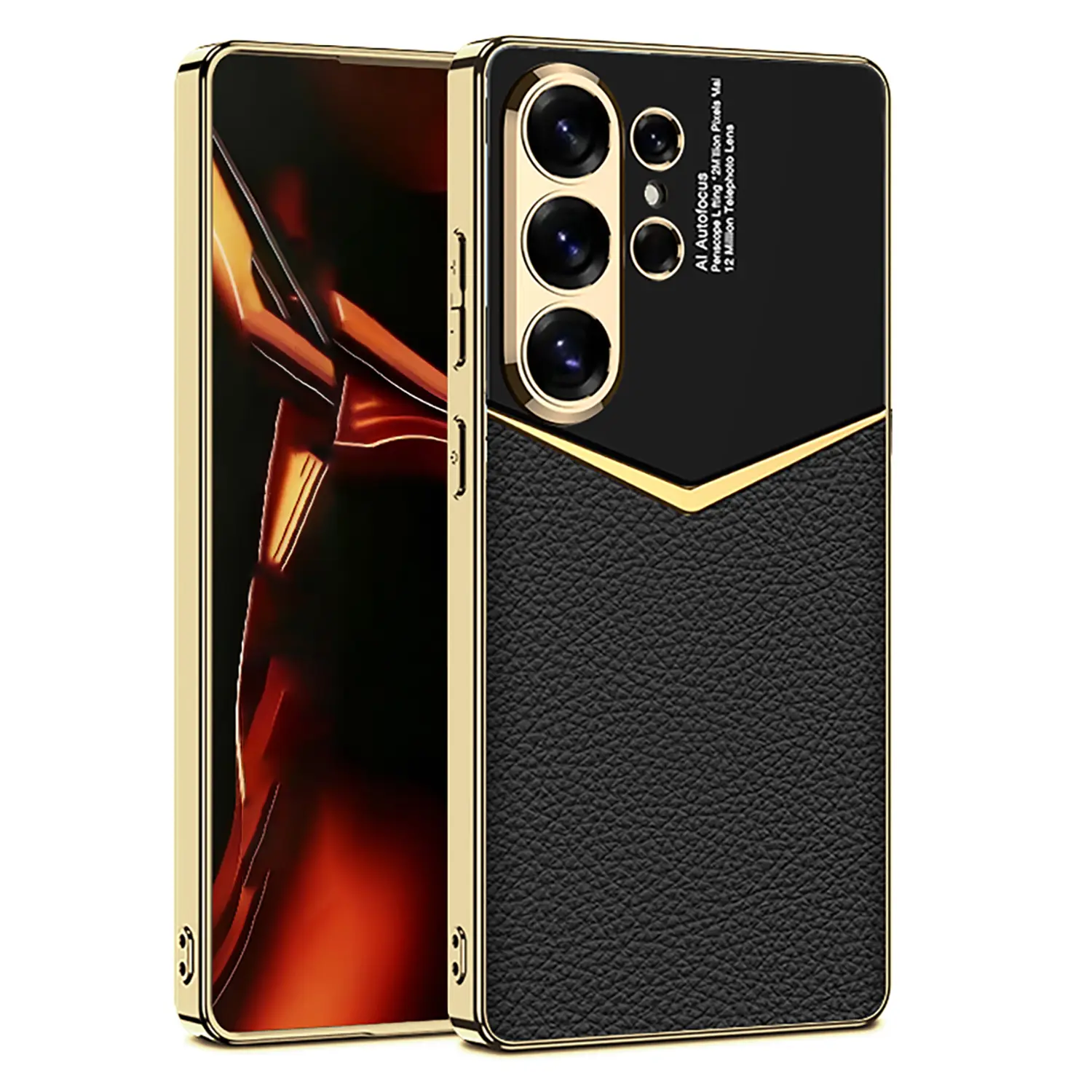 Samsung Galaxy S26 Ultra Elegant Leather Hybrid Case Black