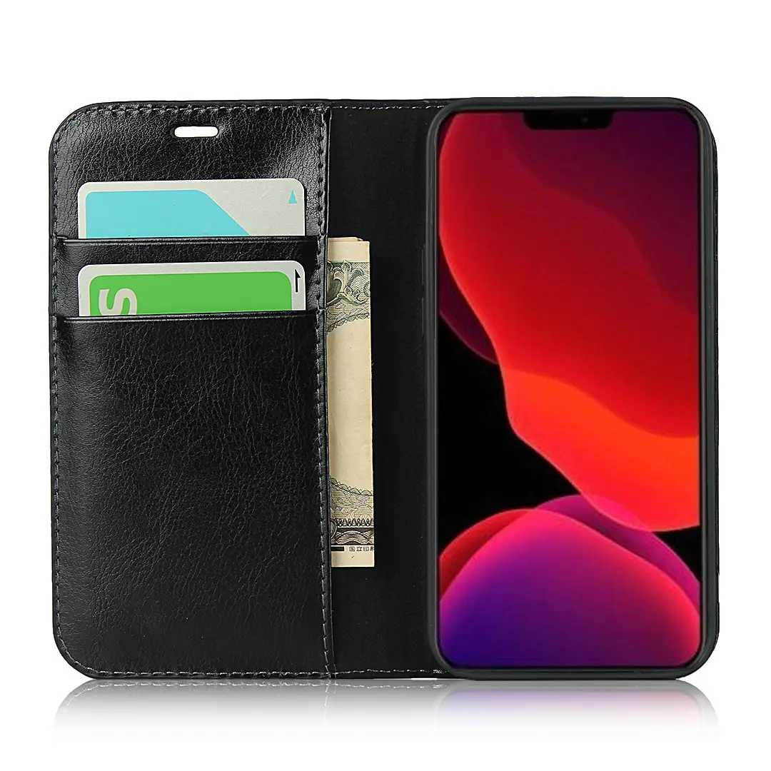 Mobilfodral Äkta Läder iPhone Xr Svart