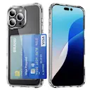 Hybriddeksel Kortholder iPhone 16 Pro Gjennomsiktig