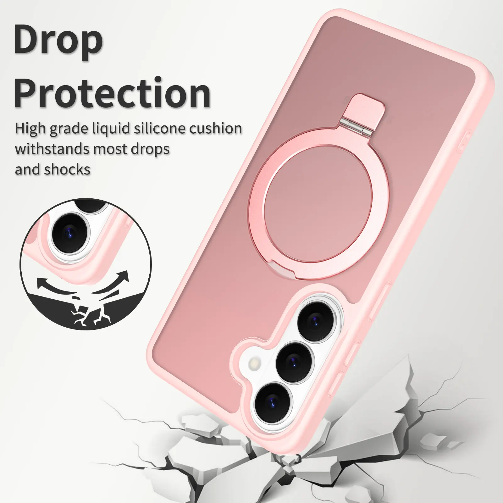 Hybridskal Magnetic Ring Samsung Galaxy A57 Rosa