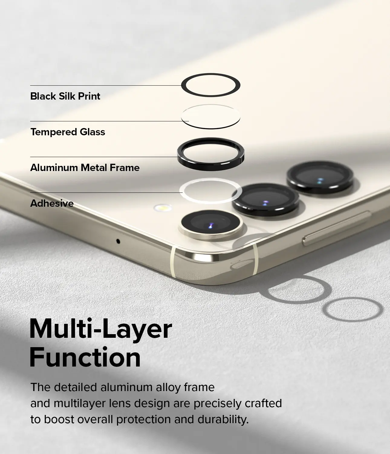 Camera Lens Frame Glass Samsung Galaxy S23/Galaxy S23 Plus Svart